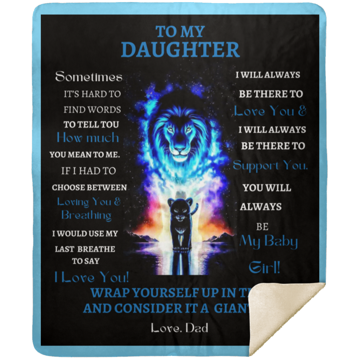 To My Daughter - Love Dad - MSHM Premium Sherpa Blanket 50x60
