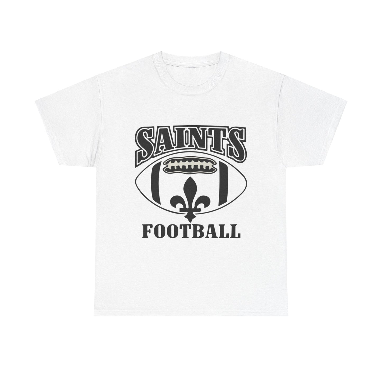 Unisex Heavy Cotton Tee...Saints Football White/Gold