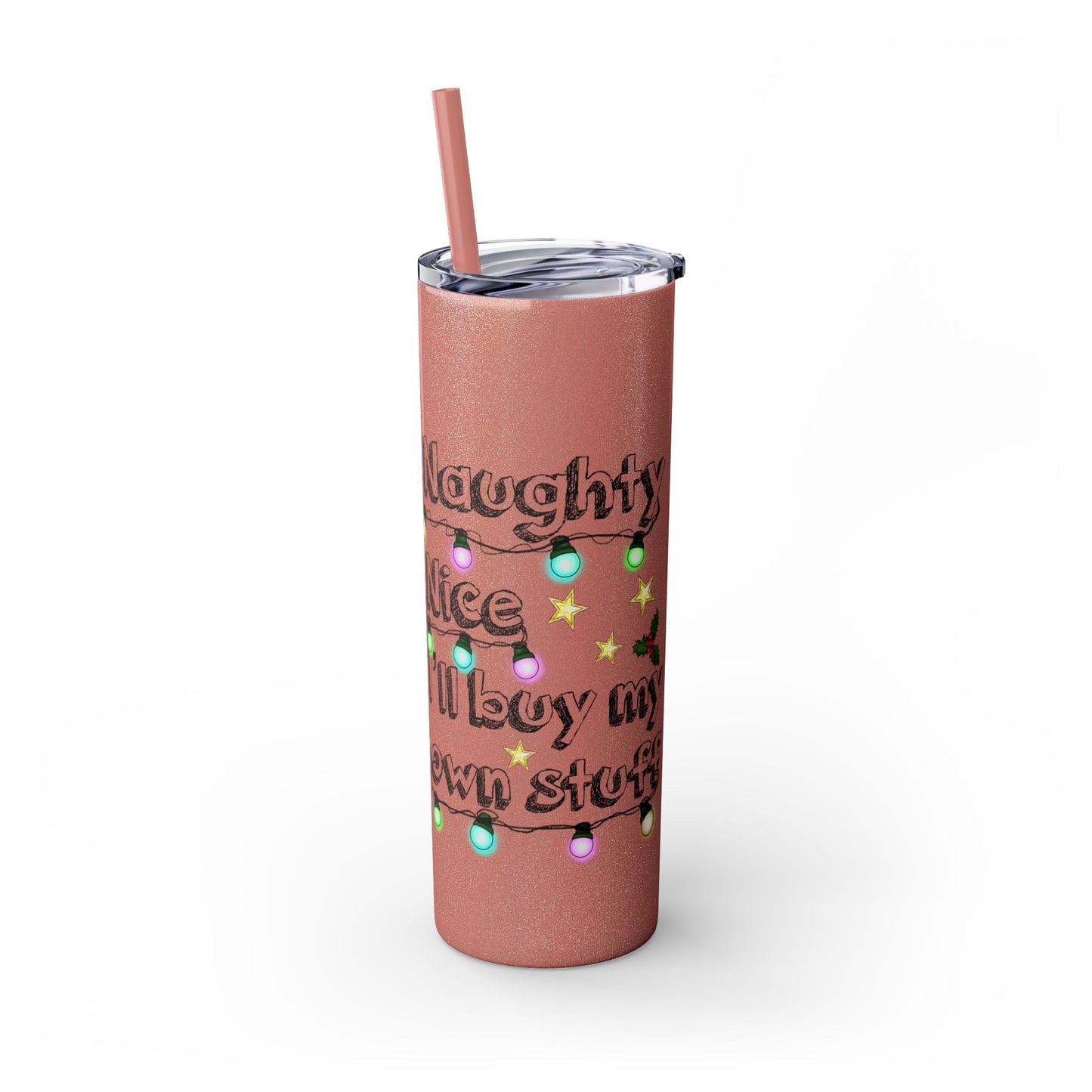 Naughty or Nice Tumbler with Straw, 20oz