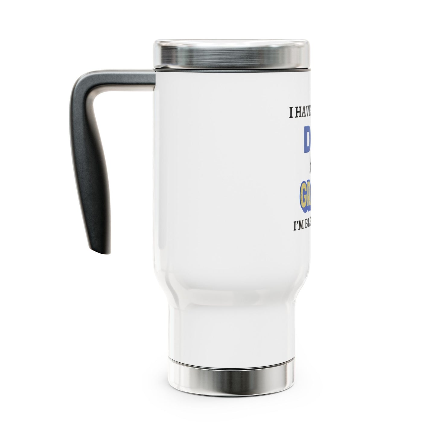 Two Titles-Stainless Steel Travel Mug with Handle, 14oz