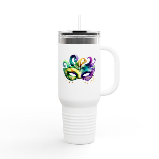 Mardi Gras Mask Insulated Travel Mug, 40oz