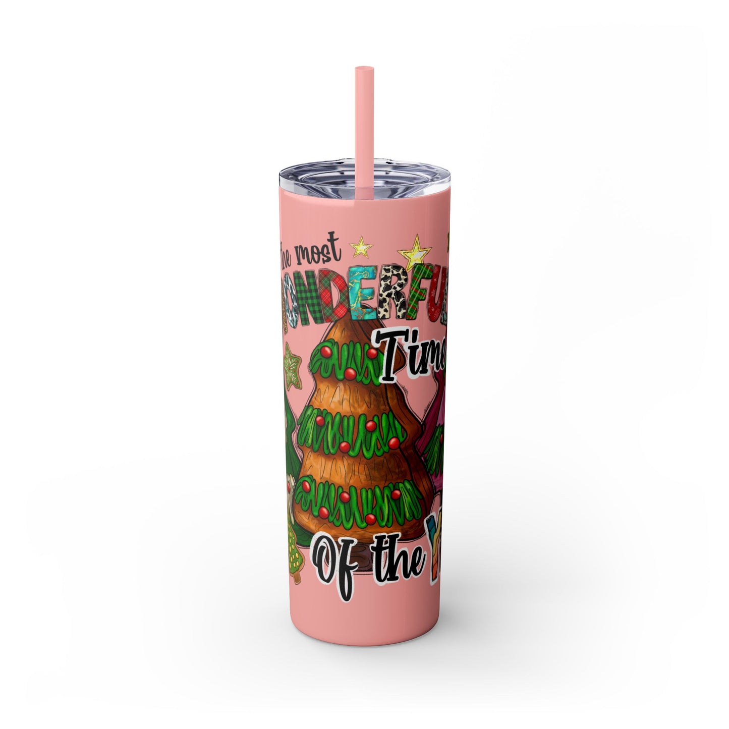 Christmas Tree Tumbler with Straw, 20oz