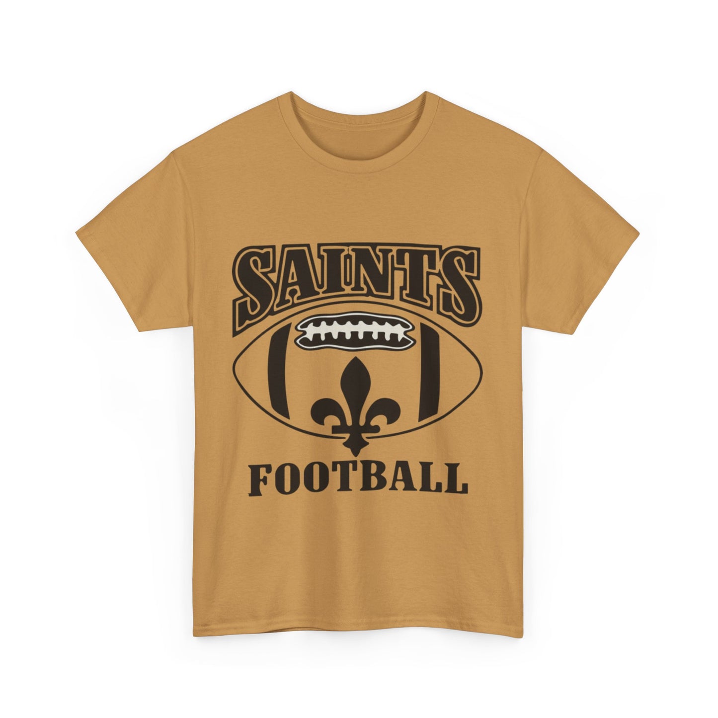 Unisex Heavy Cotton Tee...Saints Football White/Gold