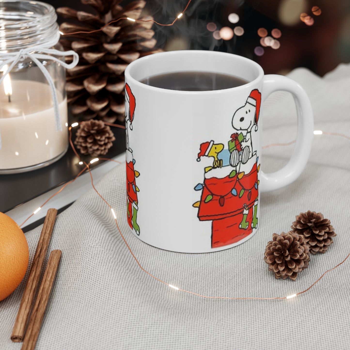 Snoopy Christmas Lights Mug 11oz