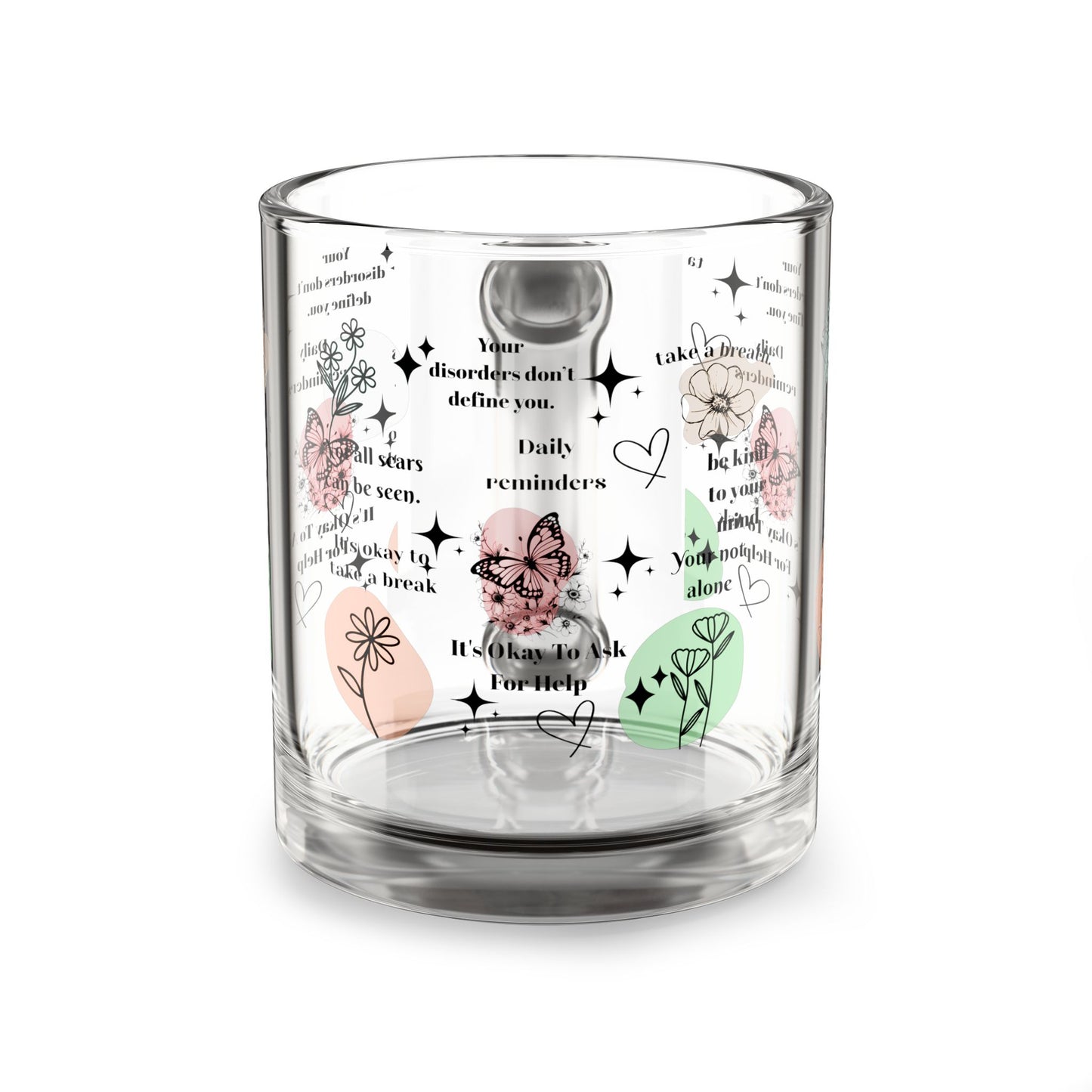 Mental Health Glass Mug, 10oz