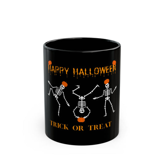 Happy Skelton Black Mug (11oz, 15oz)