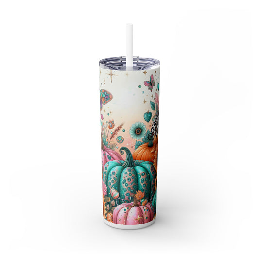 Butterflies & Pumkins Tumbler with Straw, 20oz