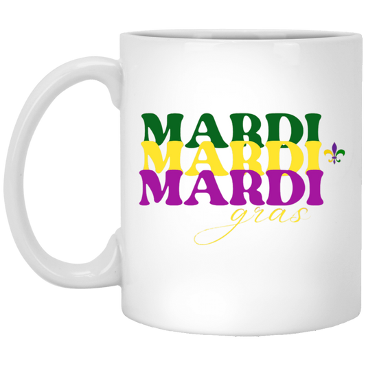 Mardi Mardi Mardi Gras 11oz White Mug (XP8434 )