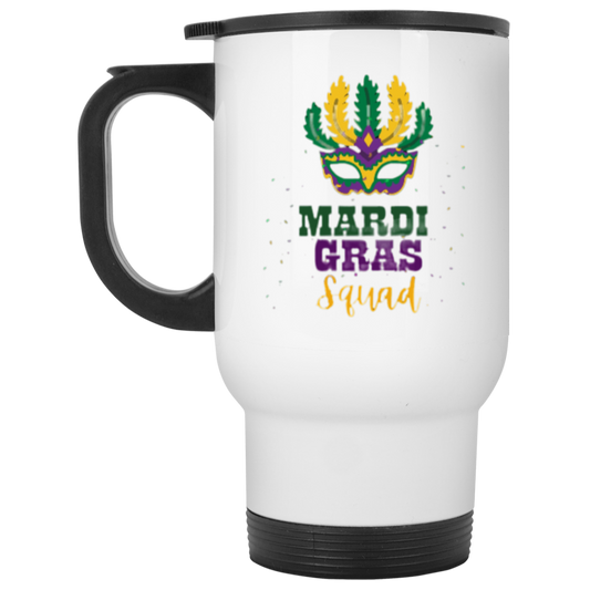 Mardi Gras Squad  White Travel Mug (XP8400W)